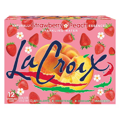 La Croix Strawberry Peach Flavored Sparkling Water - 12 pack, 12